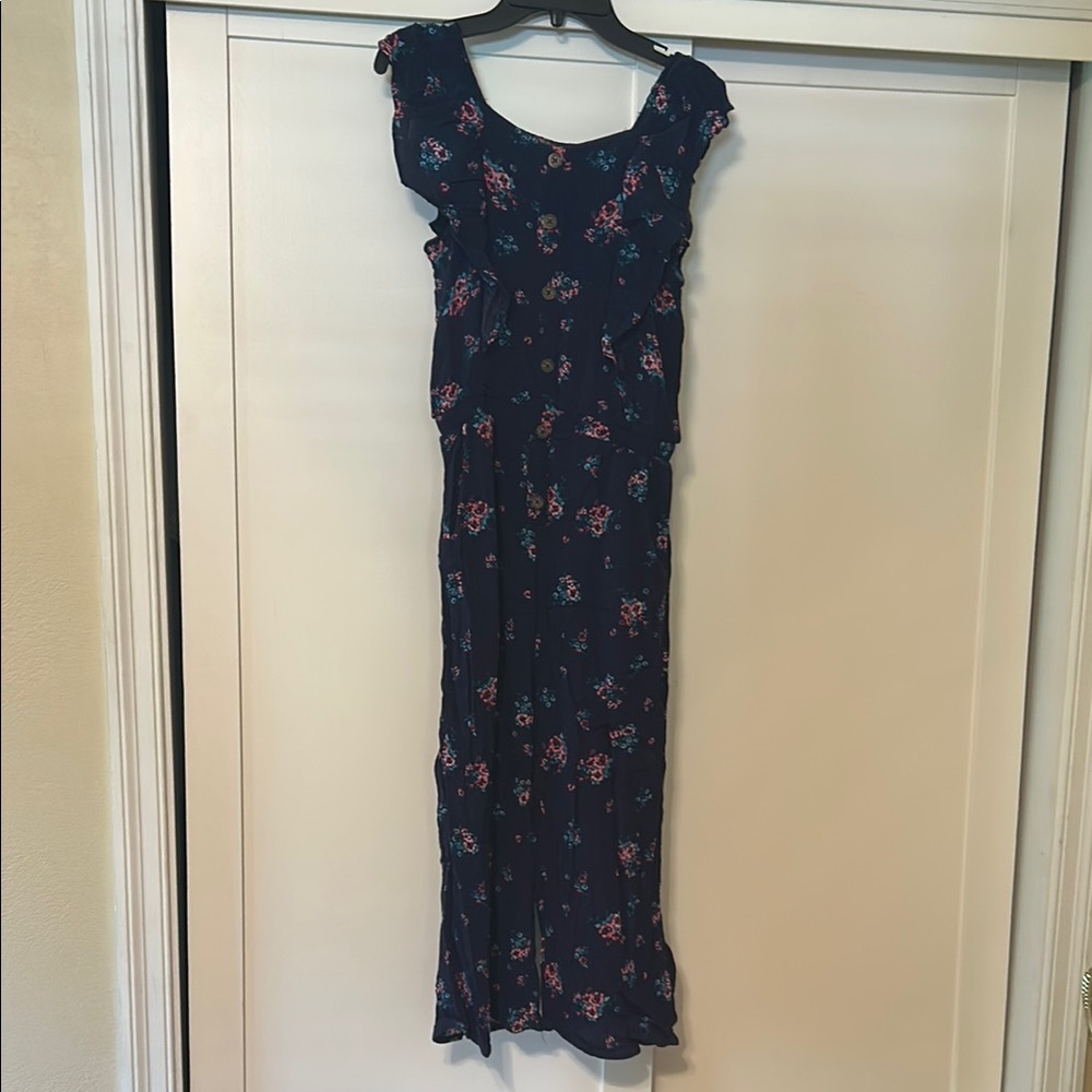 Justice Navy Floral Jumpsuit